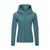 TopSportmarket كامل zip hoodie طول الورك Lu-192 ملابس اليوغا قمم مطرزة معطف الصالة الرياضية مزيج من الصوف الرياضي