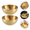 Dinnerware Sets 2 Pcs Round Stainless Steel Salad Bowl Toddler Metal Mixing Soup Bowls Daily Use Noodle