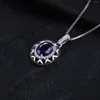 Pendants JewelryPalace Oval Cut Created Blue Sapphire 925 Sterling Silver Pendant Necklace Hollow Gemstones Women Without Chain