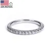 Usa Stock Freeshipping 925 Sterling Silver 18k Gold Plated Women Vvs Eternity Band Moissanite Rings