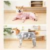 Hundebekleidung Winter-Overall-Kleidung Warme Fleece-Welpen-Pyjamas Haustier-Overall-Kostüme für kleine mittelgroße Hunde Französische Bulldogge 231206