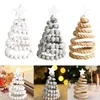 Christmas Decorations Mini Wooden Tabletop Tree 10x17cm Xmas Table Desk Decoration For Wedding Engagement Restaurant Bars Kindergarten