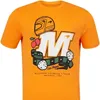 Męskie koszulki butelki z wodą klatki 24 Nowy garnitur F1 McLaren Racing Team okrągła szyja Krótki rękaw Sweatwicking Spring/Summer Men's Casual Wear 33SR