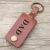 Nyckelringar Personlig pappa Po Keyring Leather Keychain Father's Day Daddy Present Bild graverad för hans 231206