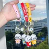 Creative cartoon character panda dolls key chain men women exquisite lovely bag pendant cute party gift black car key chain