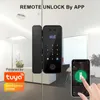 SMART LOCK 3D Twarz rozpoznawanie Smart Lock Czujnik w podczerwieni Tuya App Wi -Fi biometryczne elektroniczne odcisk palca Odrbaj szklany zamek drewniane drzwi 231206