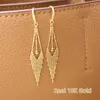 Orecchini pendenti MIQIAO vera goccia d'oro 18 carati per le donne AU750 rombo frangia moda gioielleria raffinata stile regalo di lusso