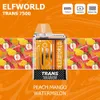 Elfworld Trans 7500 Puff Einweg-Vape-Pen-Zigarette 2 % 2 % 5 % Nikotin mit wiederaufladbarer Batterie, Netzspule 15 ml, vorgefüllt, Big Cloud Lost Wape Crystal Shisha Pod Pulse