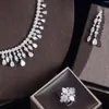 Ensembles de bijoux de mariage ensemble arabe saoudien pour les femmes fête Zircon cristal Dubai cadeau de mariée 231207