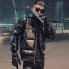 Men's Jackets Spring Winter Parkas Windbreaker Fashion Thermal Coats Mens Thick Warm Glossy Black Silver Outwear Clothings 231207