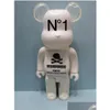 Киноигры 400% 28 см Bearbrick Evade Glue Skl Фигурки белого и черного медведя игрушка для коллекционеров Художественная работа Модель украшения Дети Drop De Dhgto