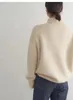 Kobiety z dzianiny tee moda Korea kaszmirowy sweter 100 czysty wełniany lapel pullover 2023 jesień zima swoboda luźna gruba dzianina 231207