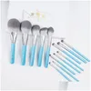 Pinceaux de maquillage Pinceaux de maquillage Mydestiny Brush / The Iris Series 13Pcs Ensemble de cheveux synthétiques de haute qualité - Fond de teint en poudre Blush Fard à paupières Otdq7