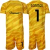 Clube Equipe 23-24 Goleiro GK Futebol 1 Samir Handanovic Jersey Manga Longa 12 Julio Cesar Walter Zenga 24 Andre Onana 1 Yann Sommer Camisa de Futebol Kits Homens Crianças GuoMi