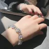 リンクブレスレットlihua hw Heavy Industry Light Luxury Hinflower Bracelet Exquisite PlatedS925 Silver Advanced Sense Full Zircon Super Flash