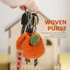 Förvaringspåsar plånböcker för kvinnor virkade väska lätt handgjorda shopping handvävda dragskorpelsiner