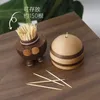 Decorative Objects Figurines Miniature year gift Decoration home Wood Sculpture Bee Desktop AccessoriesSolid Wood Toothpick Barrel Creative Cute Gift 231207