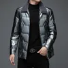 Parkas pour hommes de qualité supérieure couleur unie hommes décontracté 90 vestes de canard blanc col de fourrure affaires épais vêtements d'extérieur chauds manteaux bouffants vêtements 231207