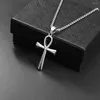 Hänghalsband jhjt rostfritt stål länkkedja forntida Egypten anka cross för kvinnor män symbol för liv halsbandsmycken