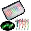 New Baits Lures 10pcs with Bag Saltwater Wood Luminous Shrimp Fishing Lure 2.5/3.0/3.5 Squid Hook Jig Cuttlefish Egi Bait Fishing Accessories