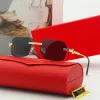 Women Designer Sunglasses Mens Sunglass Male Frameless Square Carti Premiere De Gold Striped Metal Frames Red Eyeglass Luxury Brand Glasses