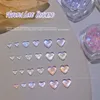 Nagelkonstdekorationer 3040 st aurora Love Heart Nail Art 1 Bottle Girl Relief Sticker 3D Shiny Rhinestones Flatbottom Mixed Mnaicure Crystal 231207