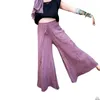 Women's Jeans Wide-Leg Elegant Practice Pants Cotton And Linen Drawstring Yoga Bell-Bottom Women Flared