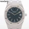 Reloj Audemar Pigue para hombre Aebby Royal Oak Offshore Reloj de pulsera mecánico deportivo para hombre 15202stoo0944st03 Ss con esfera azul Link 4 WN-0KS3M3AC