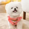 犬のアパレルニットフラワーペットドッグセーターオレンジ冬の暖かい年フレンチブルドッグ衣装のための豪華な小さな子犬オーバーオール231206