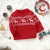 Piumino natalizio per bambino maglione lavorato a maglia carino Babbo Natale stampa alce casual vestiti caldi nati pullover a maniche lunghe maglieria top per bambino 231207