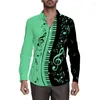 Men's Casual Shirts 2023 Hawaiian Fashion Hip Hop Style Long Sleeve Piano Printed Shirt 3D