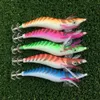 New Baits Lures Saltwater Squid Jigs Slow Jigging Wooden Shrimp Lures Luminous Bait Fishing Cuttlefish Lure with Noctilucent Explosive Hook