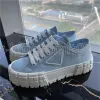 Designer Sneakers Gabardine Nylon Shoes Brand Wheel Sneaker Luxury Canvas Rubber Shoe Fashion Platform Trainers Heighten Shoe Sequin Trainer