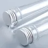 10 tubos transparentes dos pces 50ml com teste plástico dos tampões de parafuso para recipientes transparentes da loção cosmética dos doces