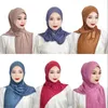 Halsdukar muslimska böner hijab kvinnor arabiska halsduk islamisk fast färg pärlstav turban sjalar huvudduk