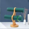Schmuckbeutel-Ausstellungsstand mit Sockel Vertikales Holzarmband-Aufbewahrungsregal Armreifhalter für Uhren-Haarband-Tisch-Hängevitrine