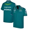 T-shirt da uomo T-shirt da esterno 23 Estate Nuova Aston Martin F1 Tuta Polo manica corta Team Edition Stesso traspirante Auto da corsa ad asciugatura rapida Vdxk