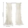 Gardin Shabby Chic Modern Farmhouse Solid Color With Cascading Ruffle Border Pocket Light Filtering Window Panel White