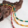 Naszyjniki wisiorek bohemian letni naszyjnik na plażę kolorowy koralik łańcuch naturalny kamień damski damski impreza biżuterii ze stali nierdzewnej