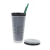 Tumblers 1st Food Grade PP Plastiska dryck Ändra färgstråmuggar med lock Tumbler Matte Coffee Bottle Cup 231207