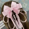 Headwear acessórios de cabelo estilo retro grande arco borla fita hairpin cosplay lolita hanfu clipe antigo princesa traje headdress 231207