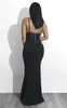 Casual Dresses BKLD 2023 Summer Open Back Sexig Off Shoulder Party Dress Women Bodycon Patchwork Long V-ringning Maxi Nightclub