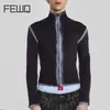남성용 재킷 몇 개의 높이 거리 니트 스웨터 페인트 페인트 낙서 낡은 슬림 핏 티셔츠 게으른 스타일 2023 패션 탑 풀버 9C3482 231207