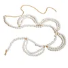 Ceintures dames chaîne de taille de perle en couches blanches pour les femmes de banquet ceinture de manteau de robe