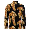 Men's Casual Shirts Pizza Streetwear Shirt Man Food Italian Spring Vintage Blouses Long Sleeve Design Oversized Clothing