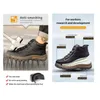 Zapatos de seguridad para hombres, botas de trabajo de seguridad de cuero, punta de acero, zapatos de seguridad indestructibles a prueba de pinchazos, botas de trabajo de soldadura para construcción Staleneus 231207