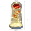 Cadeau de Saint-Valentin Beauté Rose éternelle Lumière LED éternelle La Belle et la Bête Rose dans un dôme de verre Cadeau d'anniversaire pour la Saint-Valentin 1207