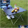 Garden Sets Aluminum Alloy Foldable Tables Cam Metal Desk Portable Folding Picnic Table Drop Delivery Home Furniture Outdoor Dhcvg