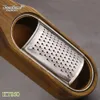 Cheese Tools Stainless Steel Cheese Grater With Removable Acacia Wood Collector Cheese Grater With Box Cheese Tools Server 231206