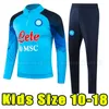 Barnbarn Maradona 23 24 Napoli Soccer Tracksuits 2023 2024 Zielinski Koulibaly Insigne Mertens Lozano Osimhen Hoodies Jacka Långärmad byxor Jacka